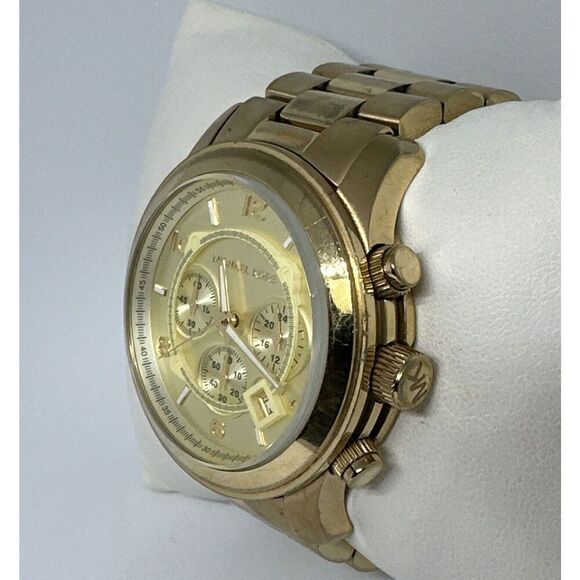 Michael Kors Runway MK8077 Men's Gold Stainless Steel Analog Dial Watch HME55 - Picture 3 of 11